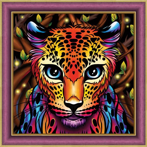 Алмазная мозаика "Радужный леопард"