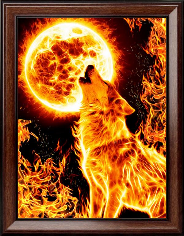 Алмазная мозаика "Огненный волк"