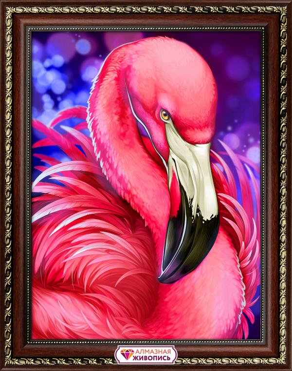 Алмазная мозаика "Яркий фламинго"