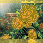Ткань с рисунком "Чайные розы"