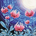 Ткань с рисунком "Цветы под луной"