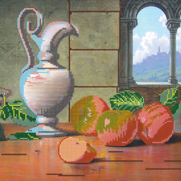 Ткань с рисунком "Спелые яблоки"