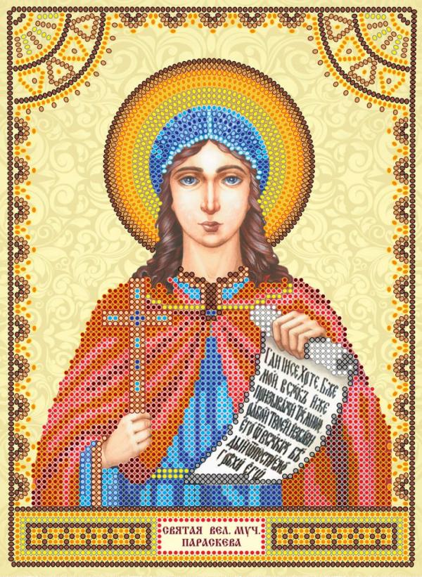 Ткань с рисунком Икона "Святая Параскева (Прасковья)"
