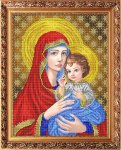 Ткань с рисунком Икона "Богородица с младенцем в красном"