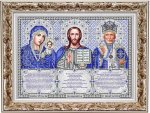 Ткань с рисунком Икона "Триптих с молитвами в серебре"
