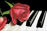 Алмазная мозаика "Роза на рояле"