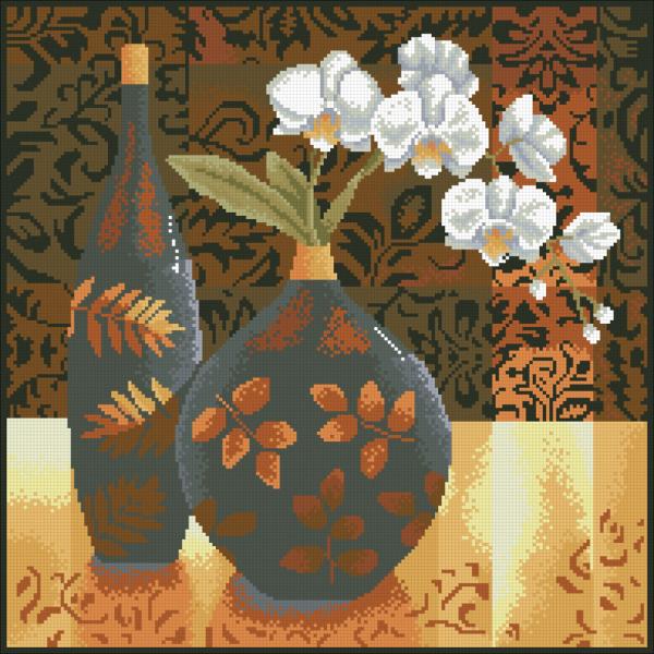 Алмазная мозаика "Натюрморт с орхидеей"