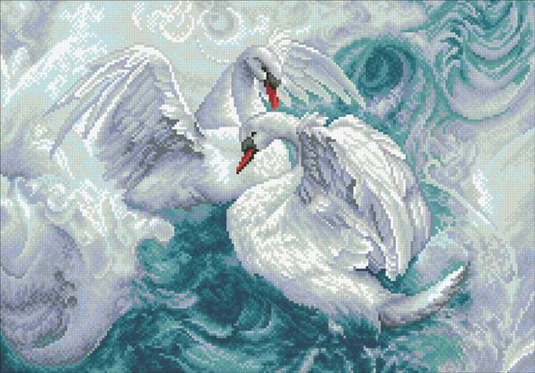 Алмазная мозаика "Лебеди"