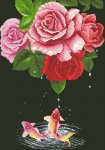 Алмазная мозаика "Карпы и розы"