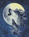 Алмазная мозаика "Лунные волки"