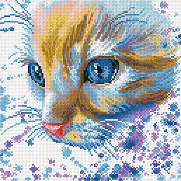 Алмазная мозаика "Акварельный котик"