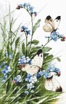 Набор для вышивания "Бабочки и голубые цветы"