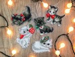 Набор для вышивания "Рождественские игрушечные котята"