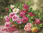 Алмазная мозаика "Корзина садовых роз"
