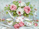 Алмазная мозаика "Розовый чай"
