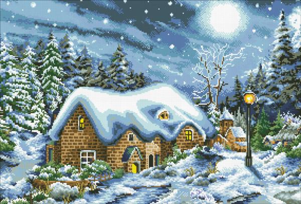 Алмазная мозаика "Рождественская ночь"