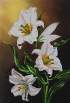 Ткань с рисунком "Белые лилии"