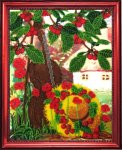 Ткань с рисунком "Вишневый сад"