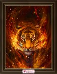 Алмазная мозаика "Тигр в пламени"