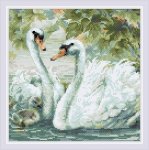 Алмазная мозаика "Белые лебеди"