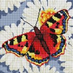 Алмазная мозаика "Бабочка на ромашках"