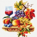Алмазная мозаика "Натюрморт с виноградом"