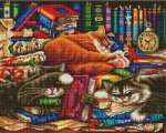 Алмазная мозаика "Библиотека кошек"