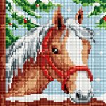 Алмазная мозаика "Белогривая лошадка"