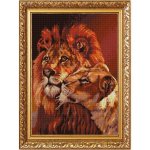 Ткань с рисунком "Пара львов"