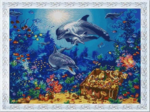 Ткань с рисунком "Морские сокровища"