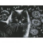 Алмазная мозаика "Кот и одуванчики"