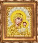 Ткань с рисунком Икона "Казанская Божия Матерь в золоте"