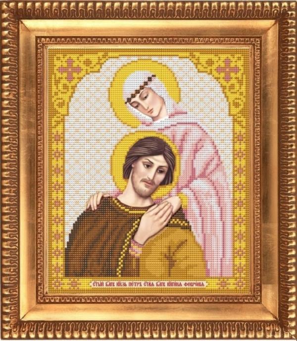 Ткань с рисунком Икона "Святой Князь Петр и Святая Княжна Феврония"