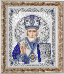 Ткань с рисунком Икона "Св.Николай в жемчуге"