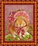 Ткань с рисунком "Милый кролик"