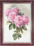 Ткань с рисунком "Ветка с розами"