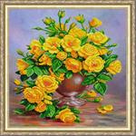 Ткань с рисунком "Желтые розы"