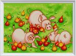 Ткань с рисунком "Свинки в грушах"