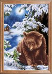 Ткань с рисунком "Медведь под елкой"