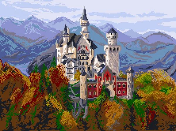 Канва с рисунком "Замок в Баварии"